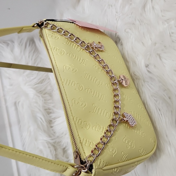 🔹️Juicy Couture 🔹️Not Your Babe Crown Deboss Yellow Shoulder Bag 💛✨️ - Picture 7 of 11